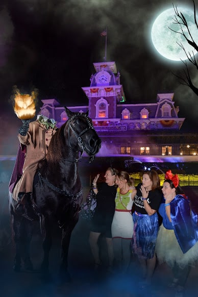 Headless Horseman magic shot Disney Halloween Party at Disney World