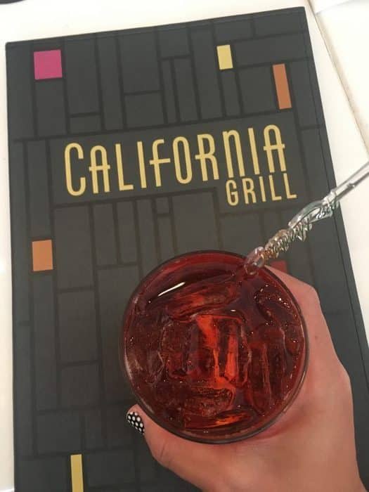 California Grill Negroni and menu