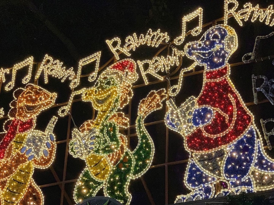 holiday lights in dinoland